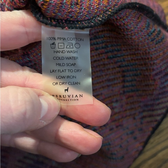 Peruvian Connection | Black Multicolor Paisley Cardigan Sz XL - Picture 4 of 8